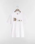 t-shirt blanc en jersey de coton présente une broderie graphique "Dior Reverse" sur le devant.