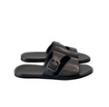 Sandales en cuir noir de la marque Loro Piana