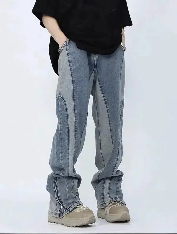 jean patchwork bicolore