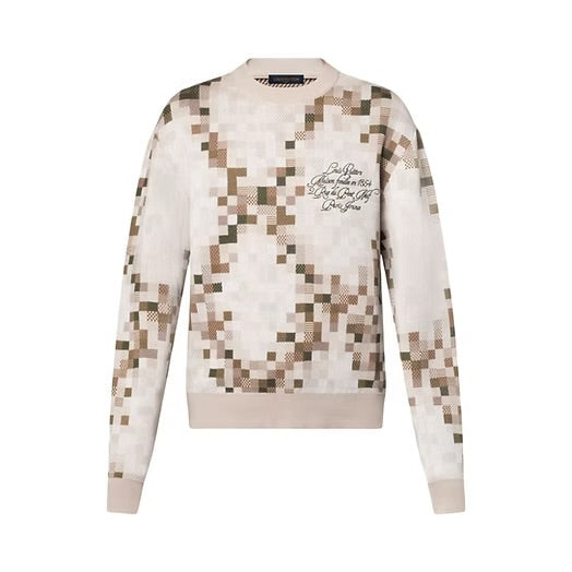 Louis Vuitton Sweater Red Cotton Snakeskin Jacquard Pattern