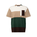 Tee-shirt en maille jacquard issu de la collection pour homme de la maison de luxe Louis Vuitton.