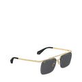 lunettes de soleil Louis Vuitton Super Vision Light Large Square allient une monture métallique dorée à des verres carrés gris.