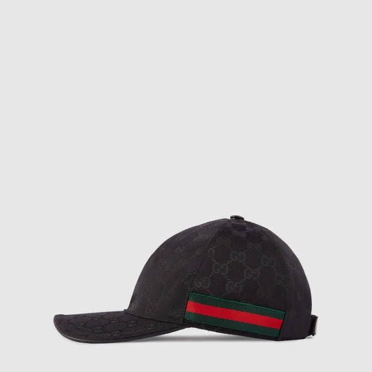 Casquette de baseball Gucci Original GG toile bande Web noir