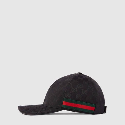 Casquette de baseball Gucci Original GG toile bande Web noir