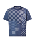 Col rond en maille à manches courtes Louis Vuitton x Nigo Indigo