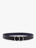 ceinture réversible Dior Homme en cuir grainé noir et bleu