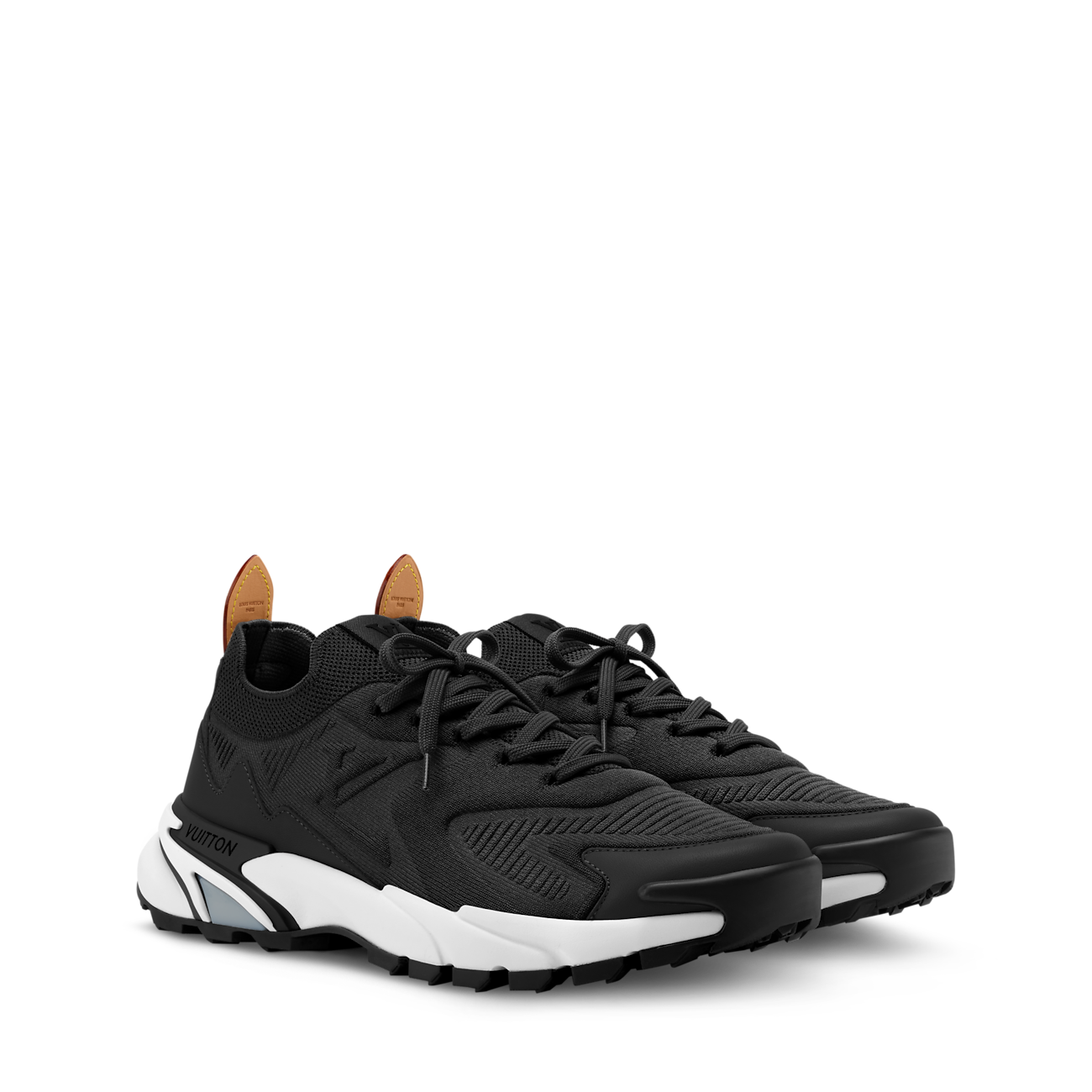baskets Louis Vuitton Runner Tatic en coloris noir et blanc