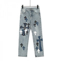 jean Chrome Hearts orné de croix appliquées
