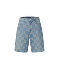 short Damier 3D en denim léger de la marque Louis Vuitton.
