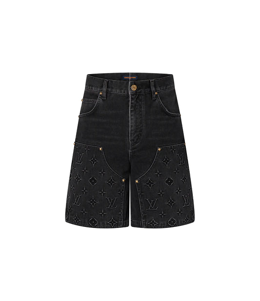 Louis Vuitton Monogram Workwear Denim Shorts Noir