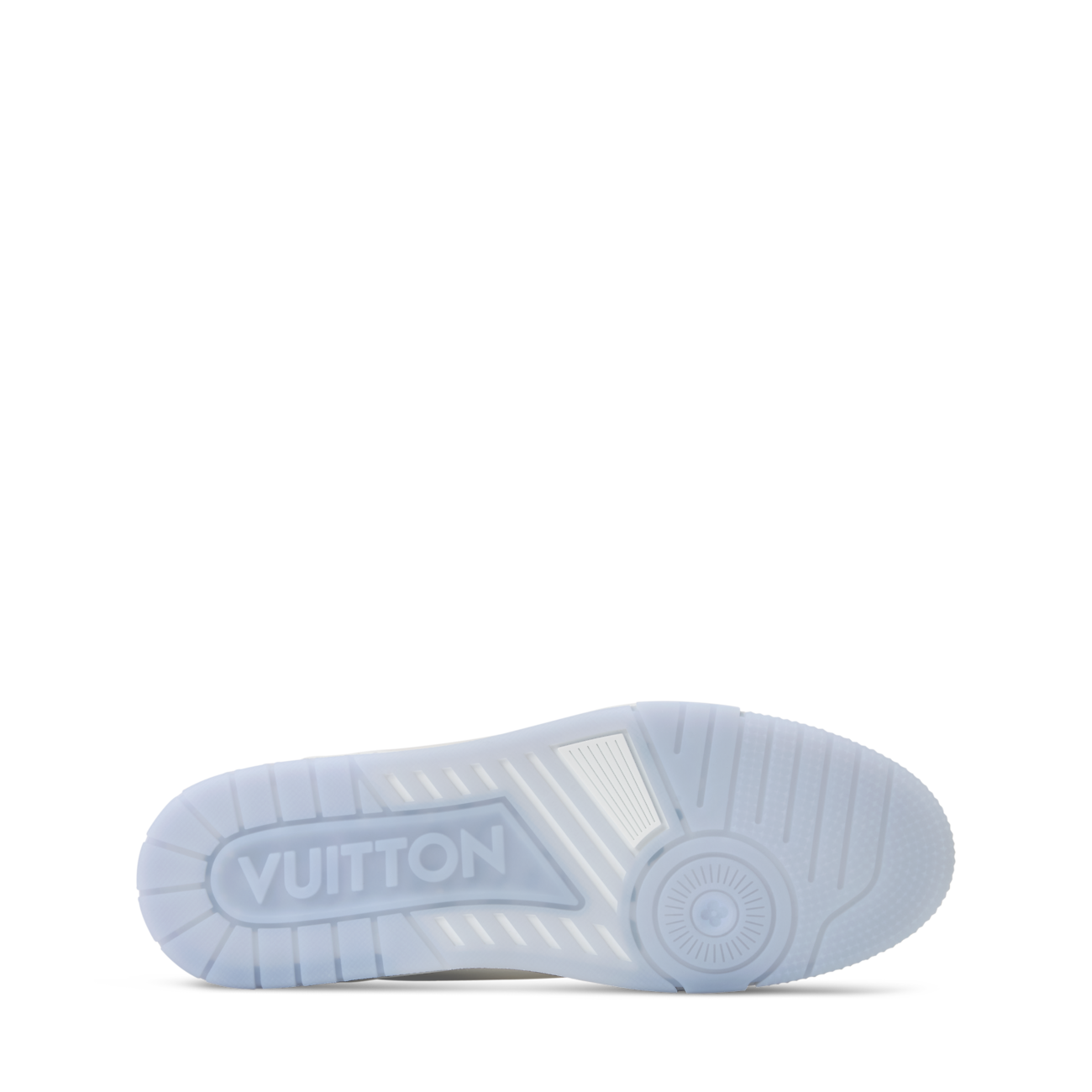 baskets Louis Vuitton LV Trainer en cuir de veau grainé blanc, ornées de broderies florales de la collection Printemps 2026