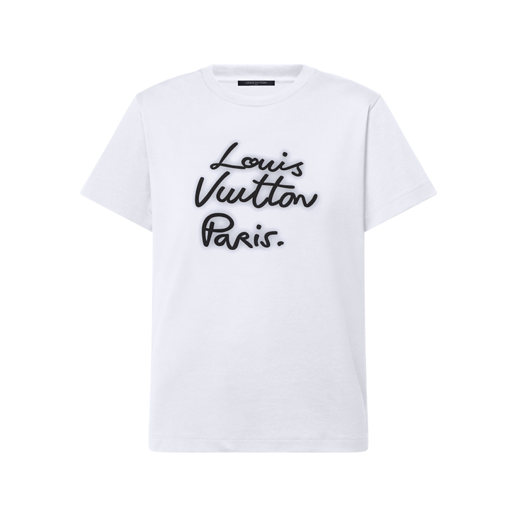 Tee-shirt à signature effet néon Louis Vuitton.