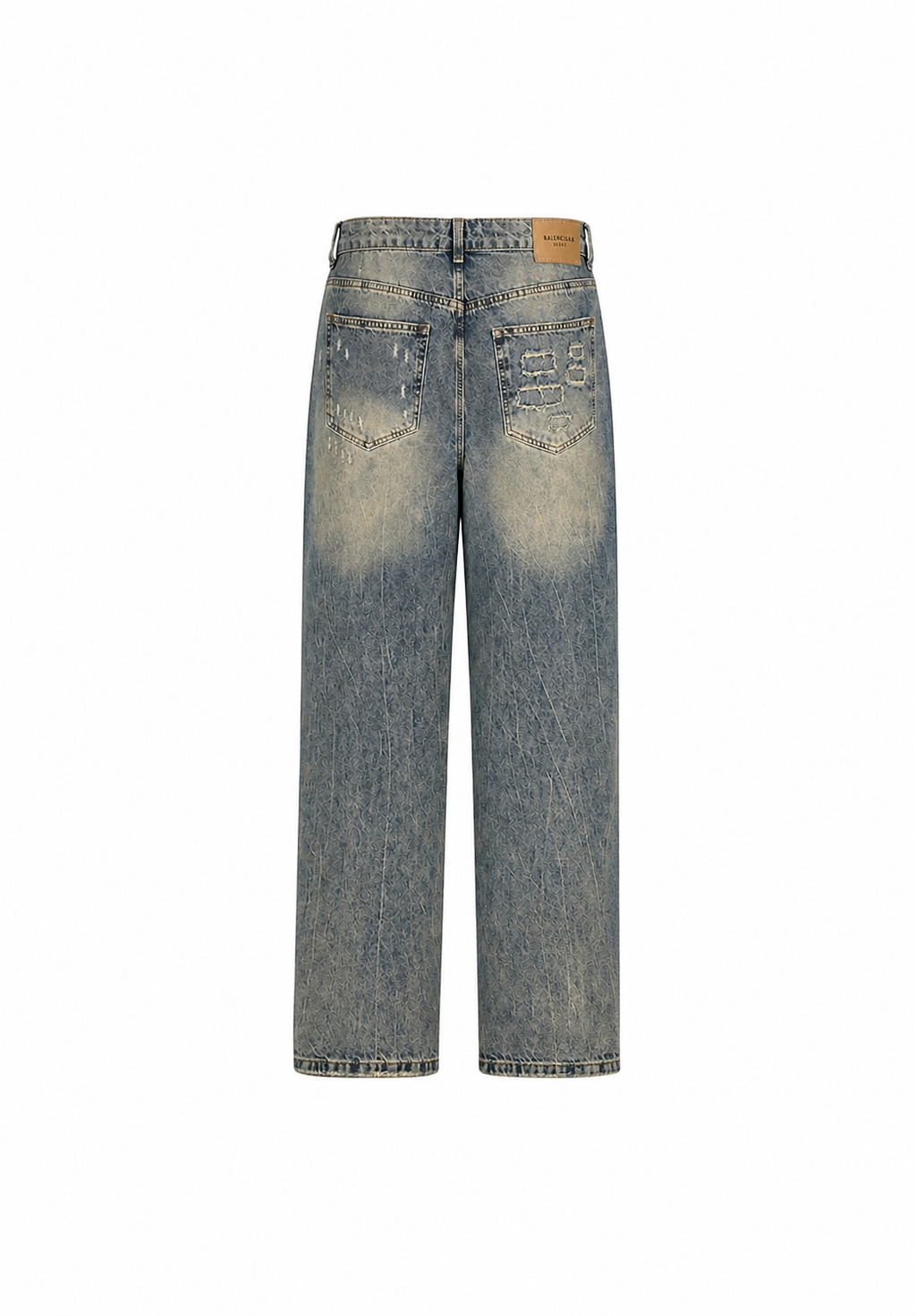 jeans Balenciaga baggy en denim bleu délavé