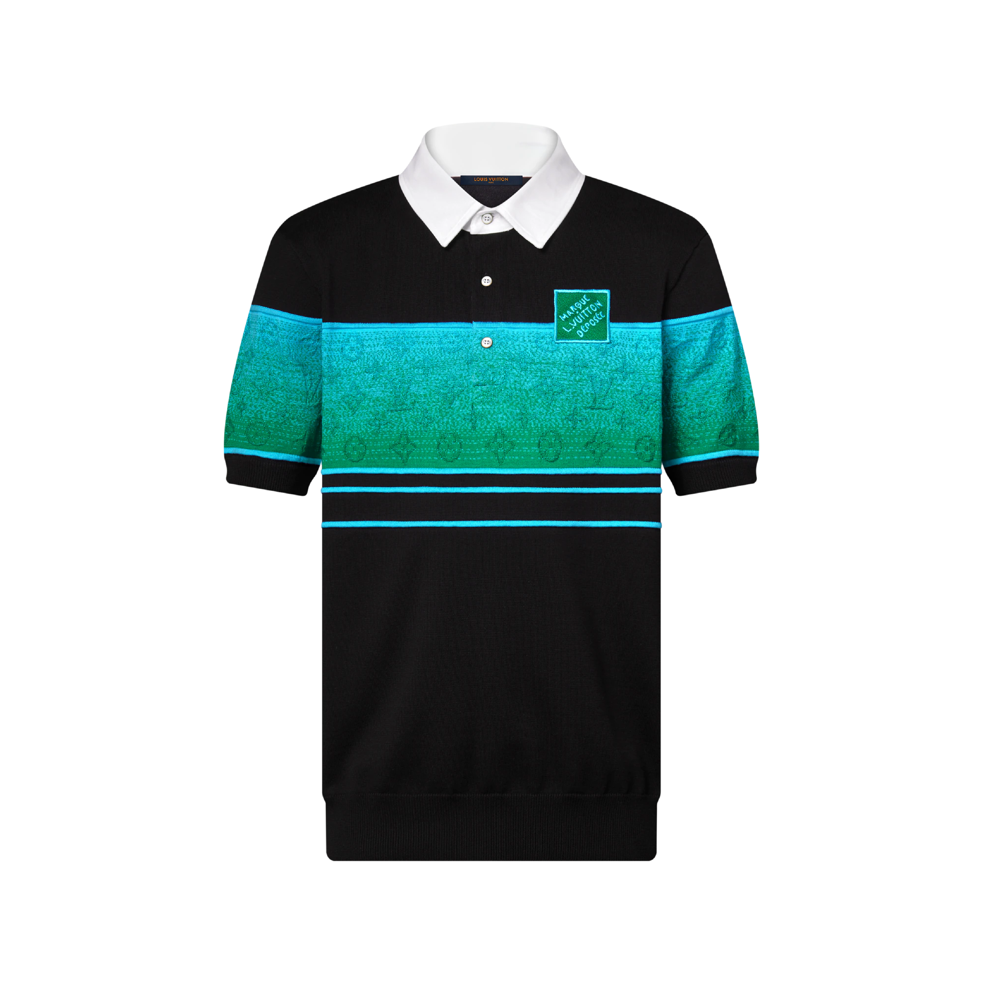Polo manches courtes à jacquard irisé Louis Vuitton
