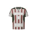 t-shirt Louis Vuitton présentant un motif rayé bordeaux et blanc avec des graphismes "V+VERS" blancs