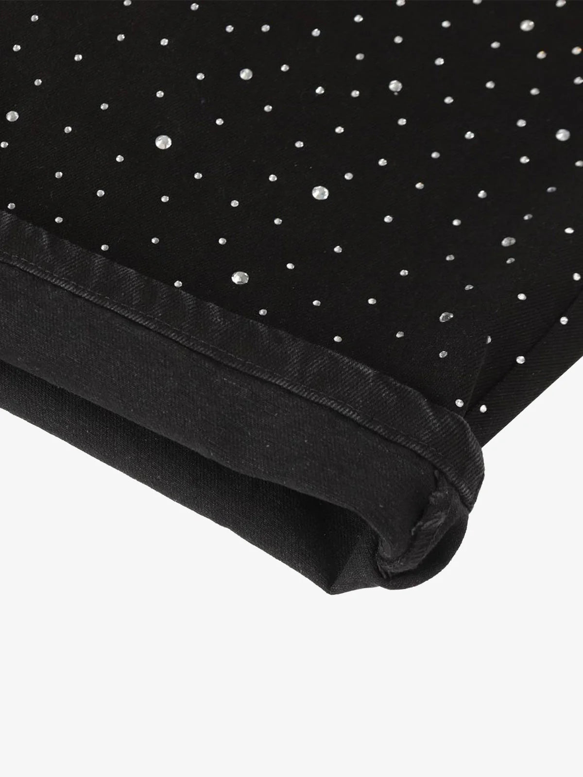 jean noir en denim orné de strass