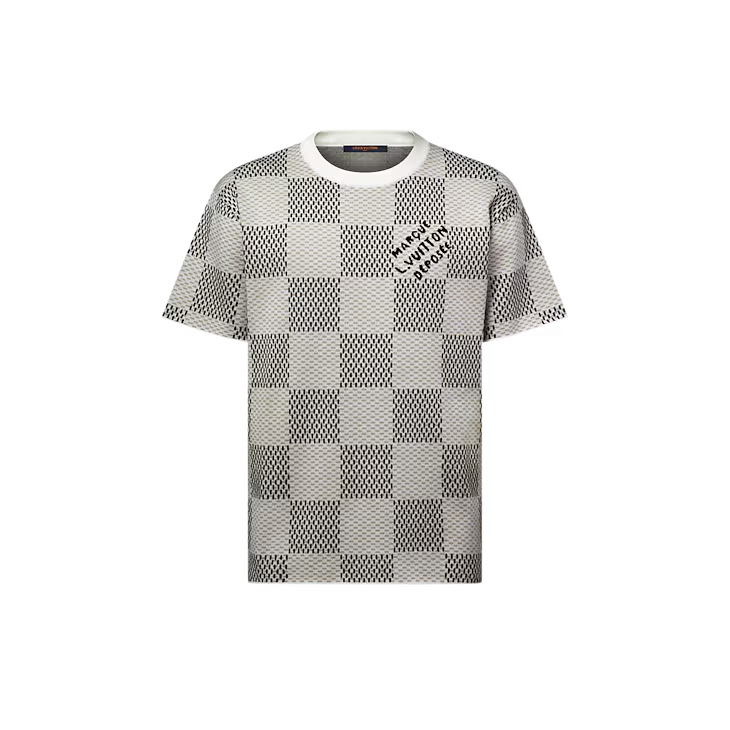 Pull ras du cou à manches courtes Louis Vuitton Damier Jacquard