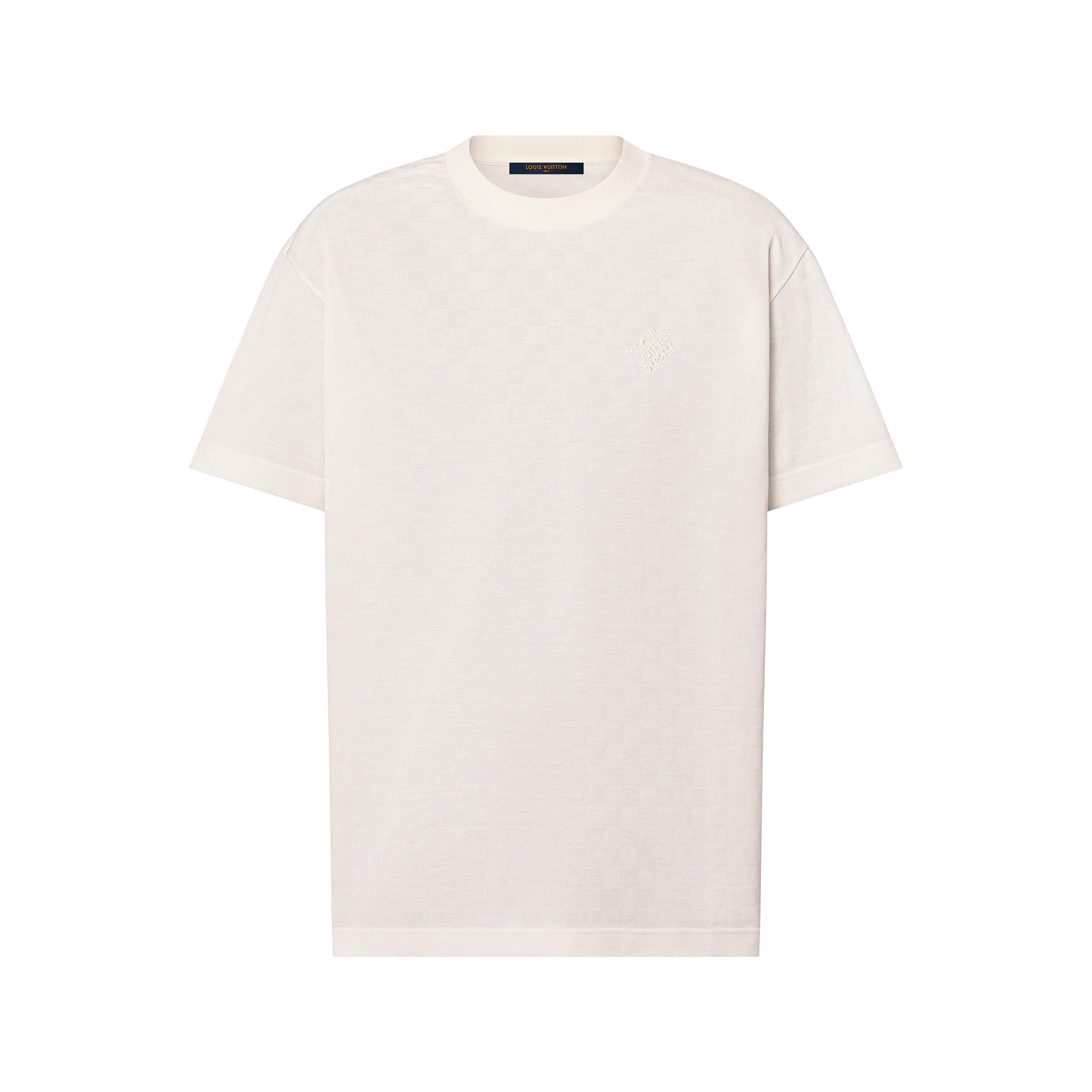 tee-shirt Louis Vuitton Damier en piqué de coton pour homme.