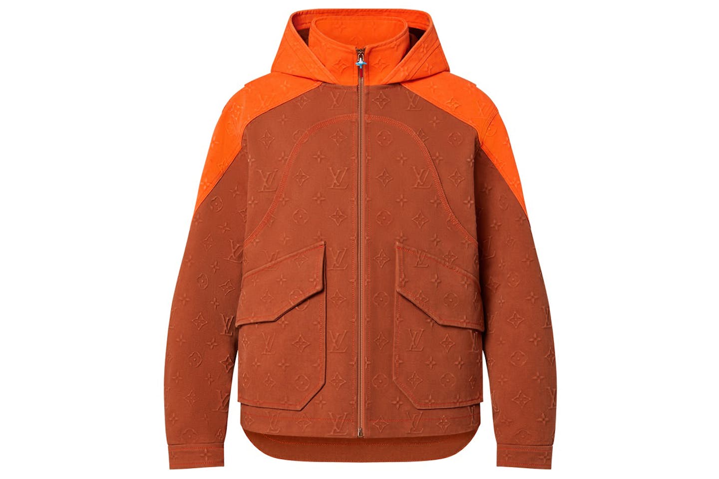 Louis Vuitton Veste en jean à capuche Monogram marron