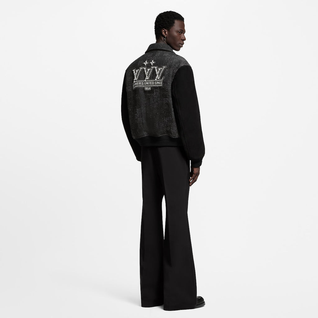 Louis Vuitton Mix Leather Varsity Blouson Noir