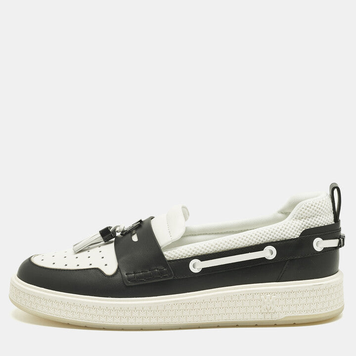 mocassins hybrides MA Tassel d'Amiri en cuir noir et blanc cassé