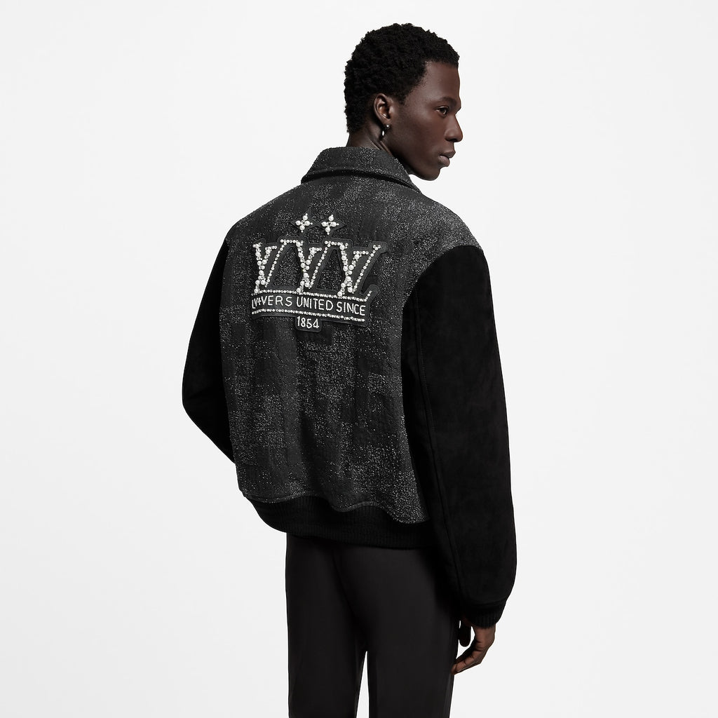 Louis Vuitton Mix Leather Varsity Blouson Noir