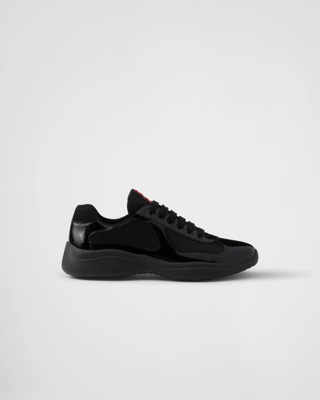 baskets Prada America's Cup en cuir verni noir