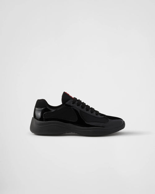 baskets Prada America's Cup en cuir verni noir