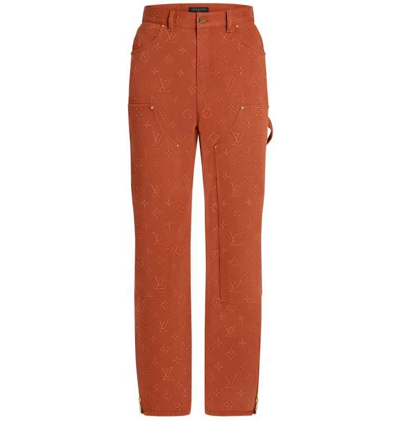 Louis Vuitton Pantalon en denim Monogram Workwear Marron