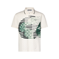 polo manches courtes Louis Vuitton en coton biologique présente un motif graphique Dynamic Flower noir et vert inspiré du tennis