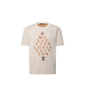 tee-shirt à manches courtes et col rond Louis Vuitton en coton beige