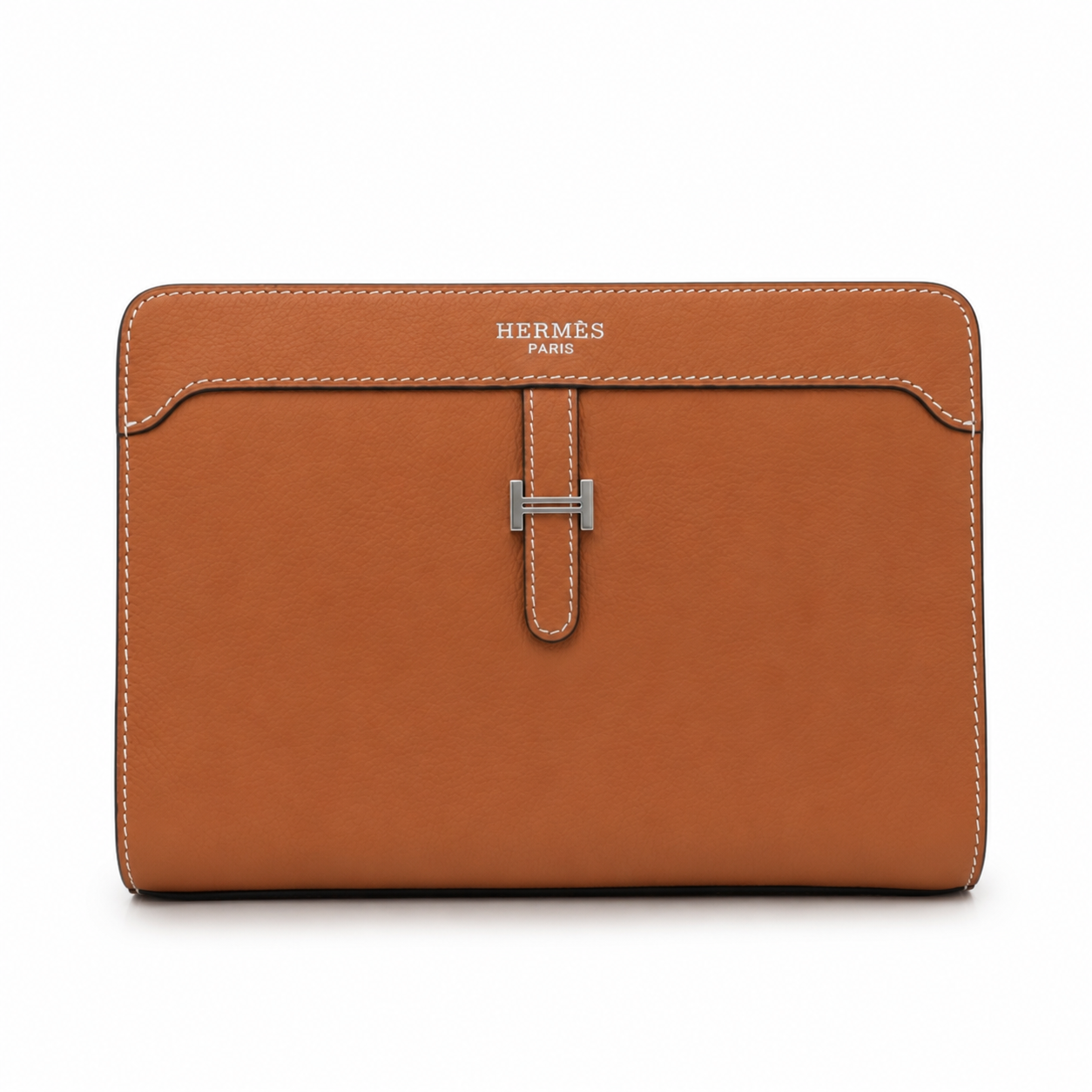 pochette Hermès en cuir grainé