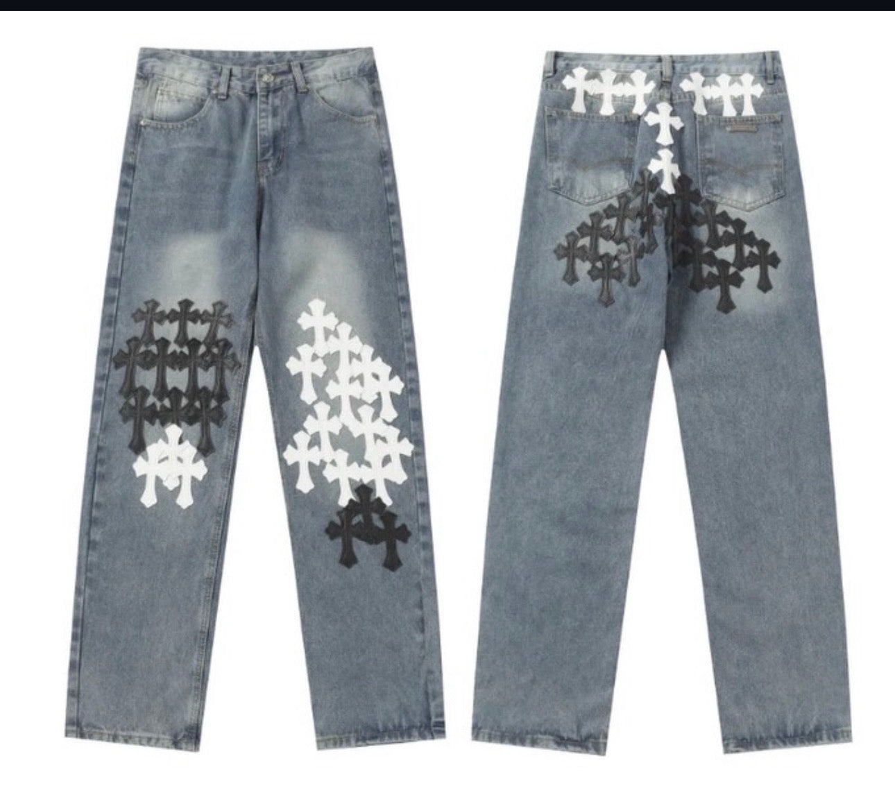 jean en denim de la marque de luxe Chrome Hearts