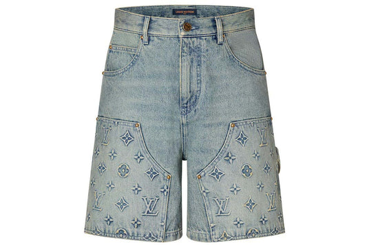 Louis Vuitton Short Denim Carpenter Bleu