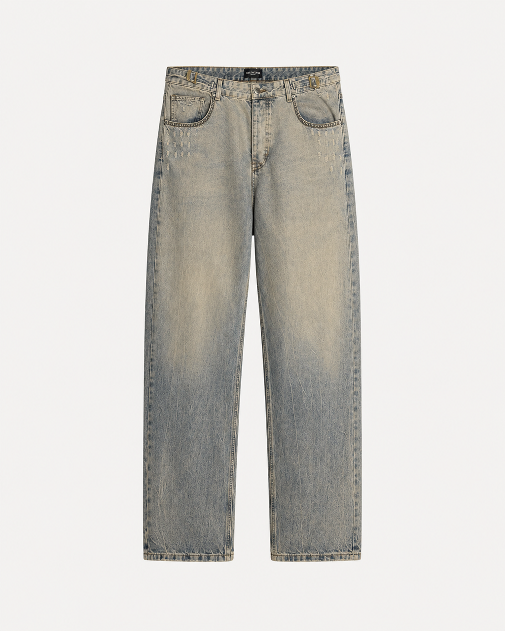 jeans Balenciaga baggy en denim bleu délavé