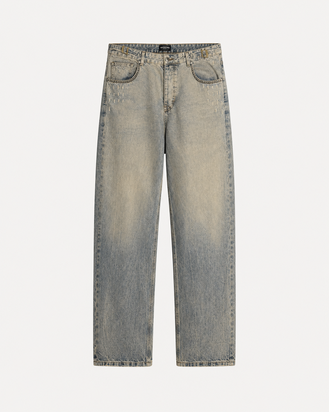 jeans Balenciaga baggy en denim bleu délavé