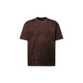 Louis Vuitton en coton marron chocolat présente un imprimé Monogram Scratched distinctif inspiré de la patine d'une veste en cuir vieillie