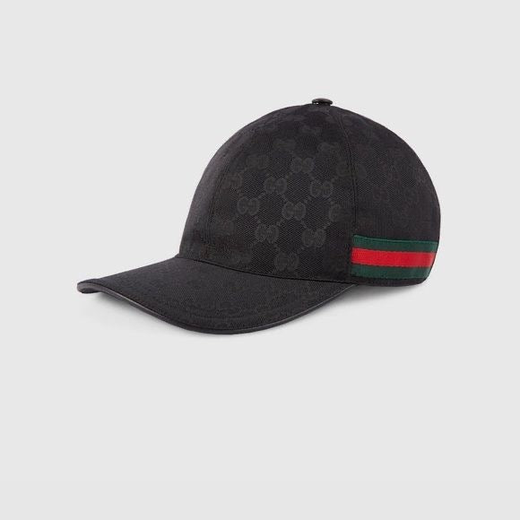 Casquette de baseball Gucci Original GG toile bande Web noir