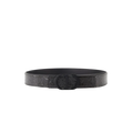 ceinture Dior en cuir de veau grainé noir avec une boucle CD en laiton noir mat