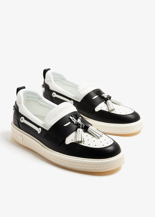 mocassins hybrides MA Tassel d'Amiri en cuir noir et blanc cassé