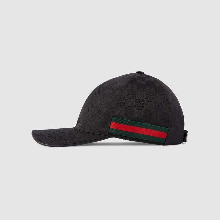 Casquette de baseball Gucci Original GG toile bande Web noir