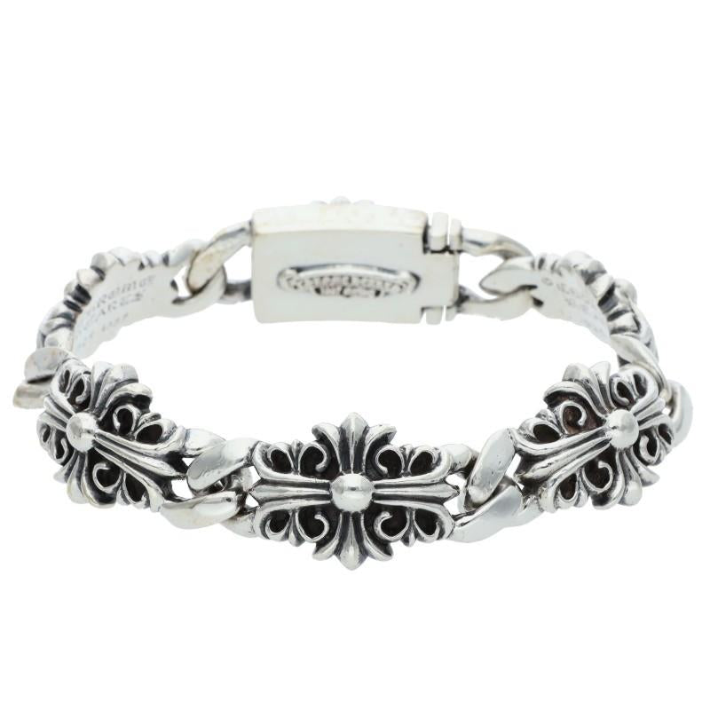 bracelet Chrome Hearts fabriqué en argent sterling et caractérisé par des maillons complexes