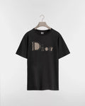 t-shirt Dior Reverse en jersey de coton noirarbore une broderie Dior Reverse contrastée