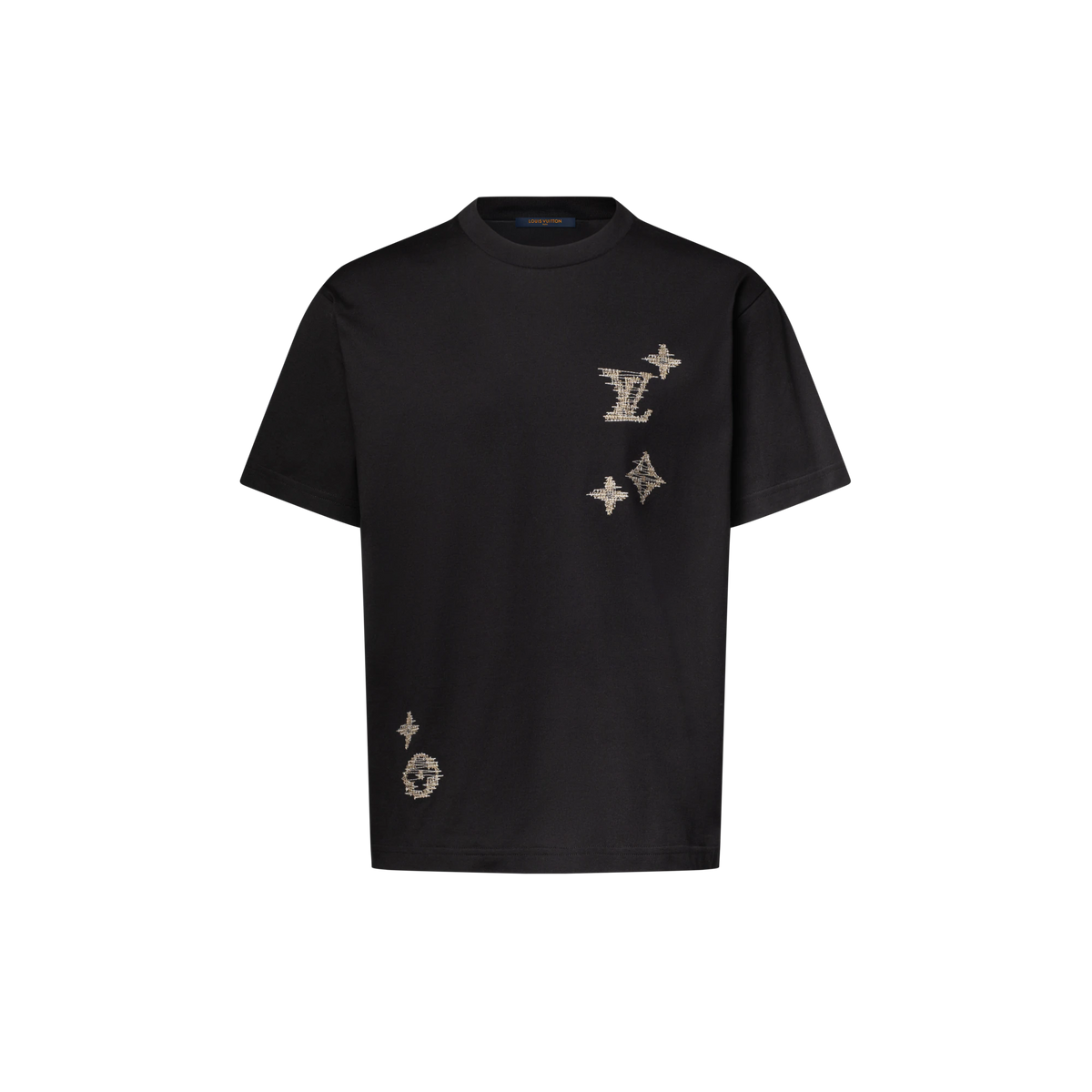 tee-shirt à manches courtes avec signature brodée de la maison Louis Vuitton