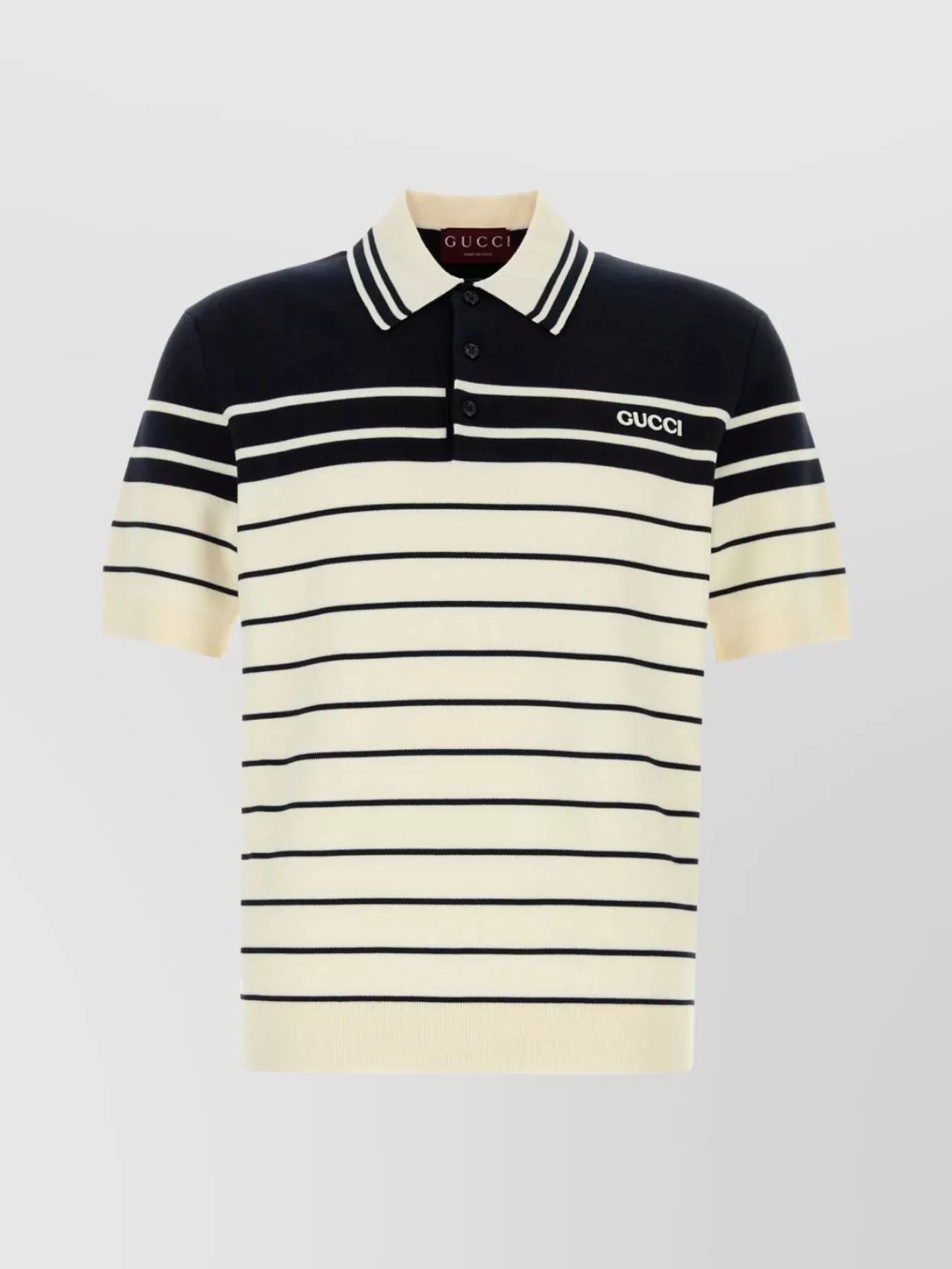 polo Gucci à rayures avec logo imprimé