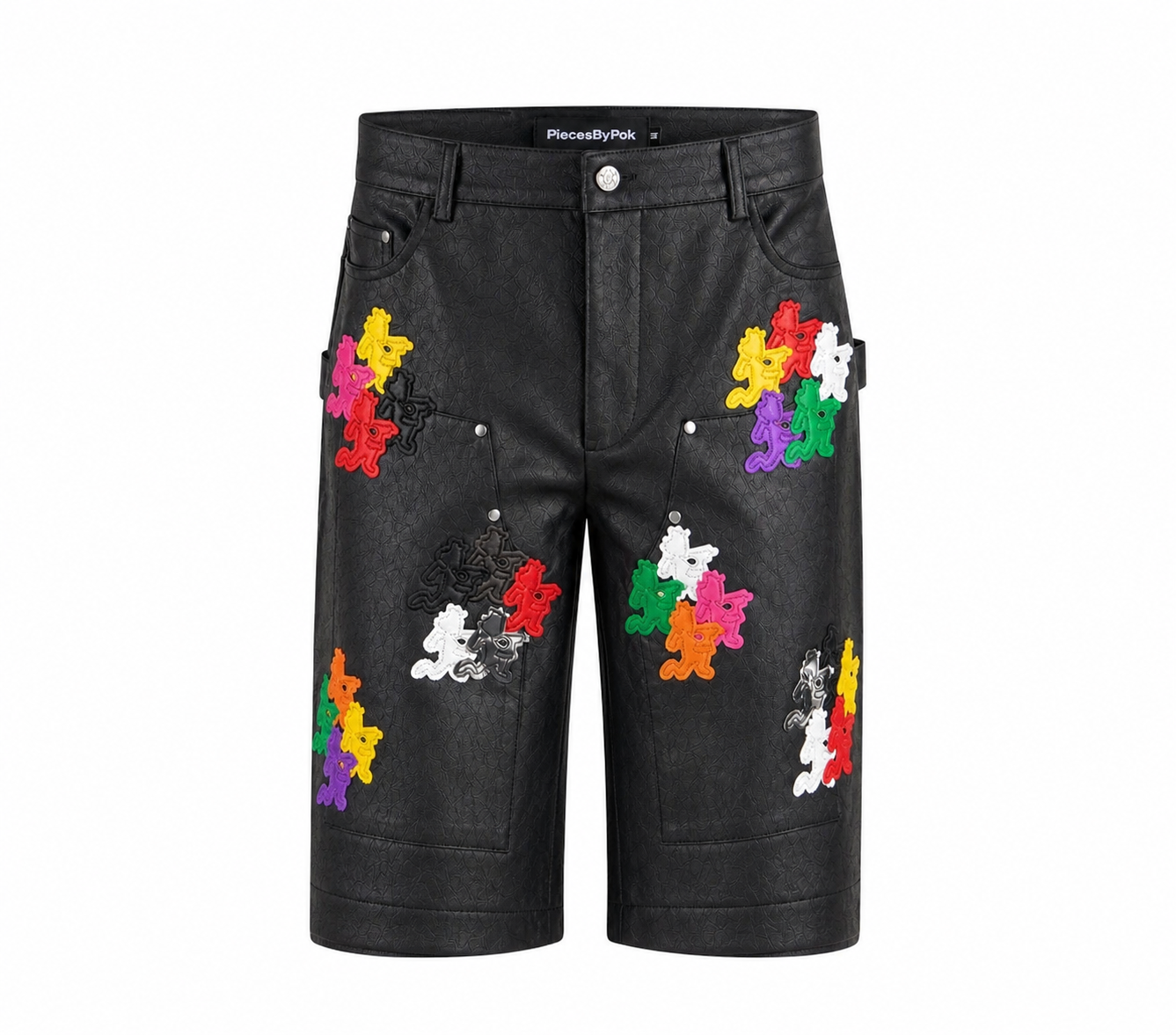 Black Splatter Shorts de la marque PiecesOfKnowledge (également connue sous l'acronyme POK).