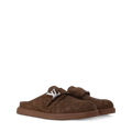 des mules Louis Vuitton Easy en cuir de veau velours embossé du motif Monogram emblématique avec une boucle ajustable siglée
