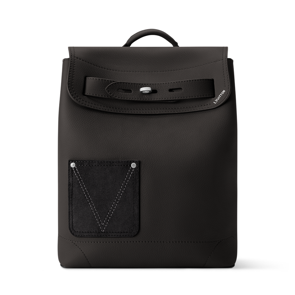 sac à dos Louis Vuitton Steamer LV Touch en cuir de veau noir